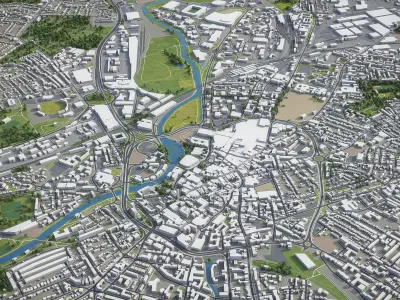 Derby - 3D City Model Low-poly 3D model