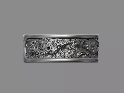 Moon surface ring astroid textured design 3D print model