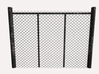 Wire Chain Link Fence 3D model