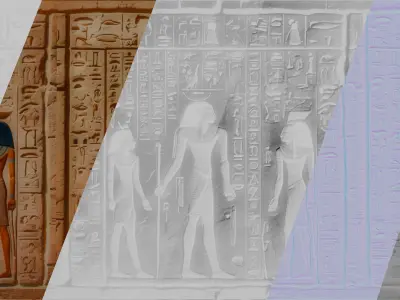 Ancient Egypt Hieroglyphs - VOL 3 - 10 PBR Texture