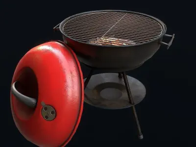 Barbeque Grill Low-poly 3D model