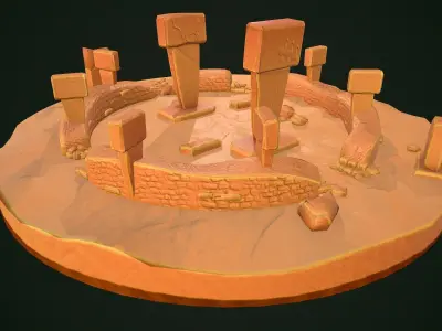 Stylized Gobekli Tepe Low-poly 3D model