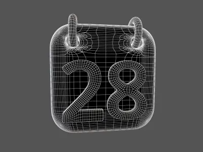 Calendar Icon 28 v1 001 Low-poly 3D model
