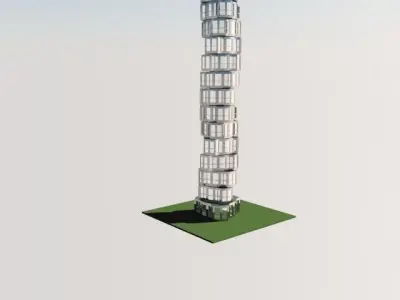 Skyscraper 3D polygonal 3D model