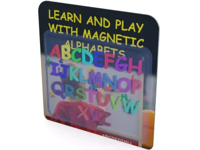 Creative and interactive toys Magnetic Alphabet Low-poly 3D model