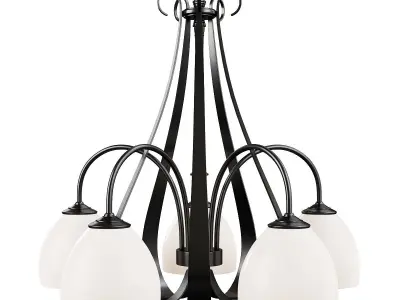SWEEPING TAPER 5 ARM CHANDELIER Low-poly 3D model