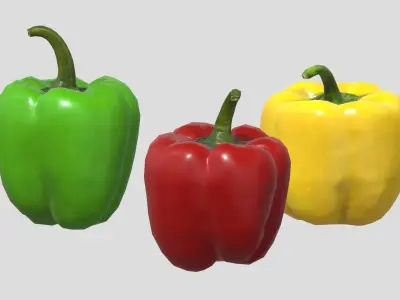Capsicum Low Poly Low-poly 3D model