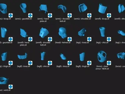 Zuke Custom Armor One12 Scale STL Files 3D print model