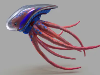 space octopus Low-poly 3D model