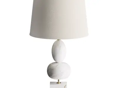 Dani Medium Table Lamp with Linen Shades 3D model