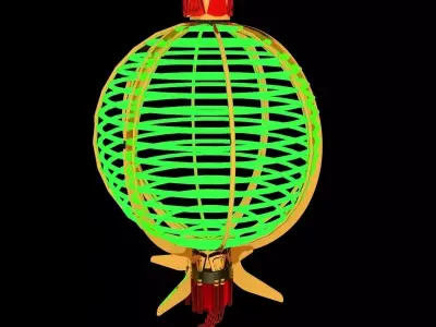 Chinese neon light Low-poly 3D model