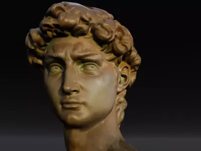 Statue Michelangelos David Low-poly 3D model