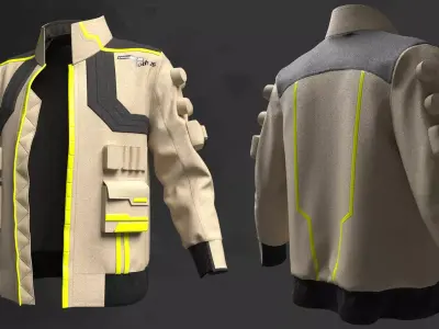 Sci-Fi Male Jacket - 54 Marvelous Designer and Clo3D 3D model