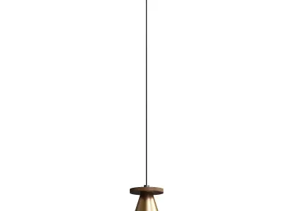 Perry - 6 light aged brass and opal pendant 3D model