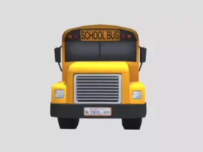 School Bus Model Low-poly 3D model