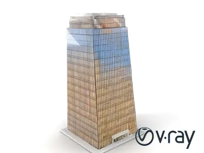 Reflective Neon Skyscraper model pack Low-poly 3D model