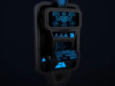 Sci-Fi Console-Computer 4 Low-poly 3D model