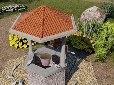 WATER WELL Low-poly 3D model