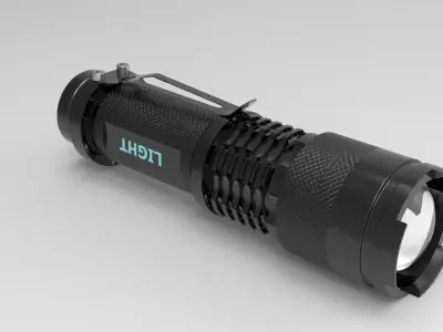Flashlight with lens 3D model