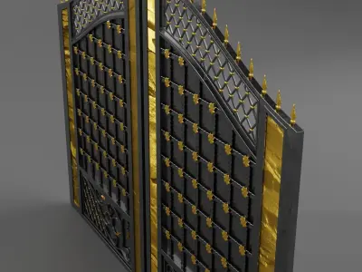 Steel forged gate 3D model