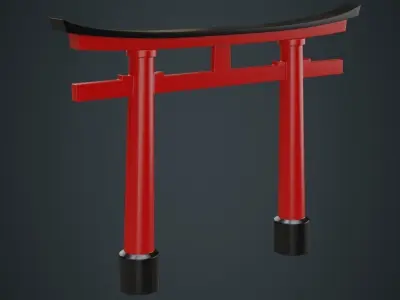 Torii Gate 1A Low-poly 3D model