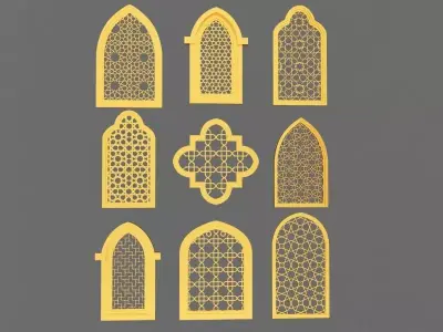 Arabic Windows Set 3D model