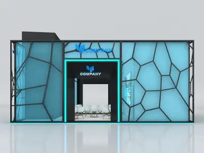 Exhibition Booth Stand Stall 10x8m Height 500 cm 4 Side Open 3D model