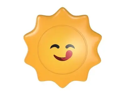 Sun Emoj V2 Low-poly 3D model