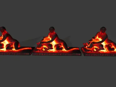 lava statue Low-poly 3D model