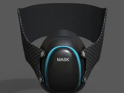 Gas mask protection isolated futuristic  Low-poly 3D model