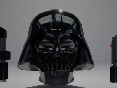 Darth Vader Helmet   Luke - Vader Lightsaber 3D model