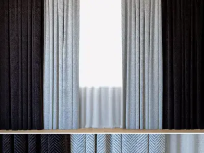 Curtains 63 Curtains with Tulle Rebbio Grande  3D model