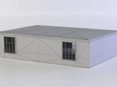 Corridor room Low-poly 3D model