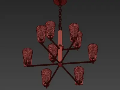 Chandelier with six cups 3D model