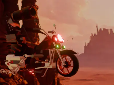 The motorcycle of death Low-poly 3D model