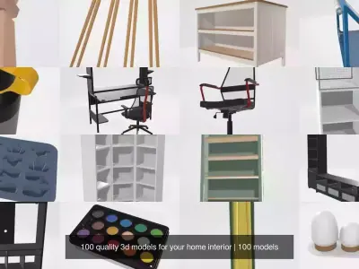100 quality 3d models for your home interior 3D Model Pack