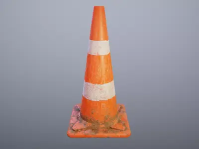 Traffic Cone Low-poly 3D model