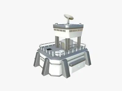 SciFi Facility B02 White Gray - Sci Fi Exterior Design Low-poly 3D model