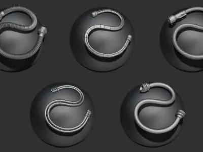 Sci-Fi IMM Tubes and Cables volume 01 3D model