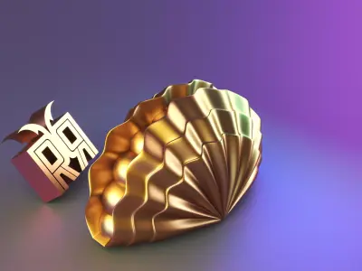 shell candle with many pearls 3D print model