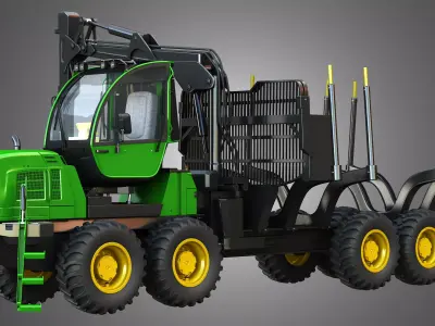 JD - 1210E Bruder Forwarder - Forest Machine 3D model