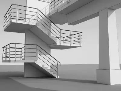 Walking Pedestrian Bridge  3D model