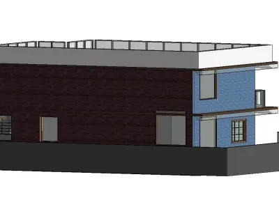 Shop and Residential Plan 3D model