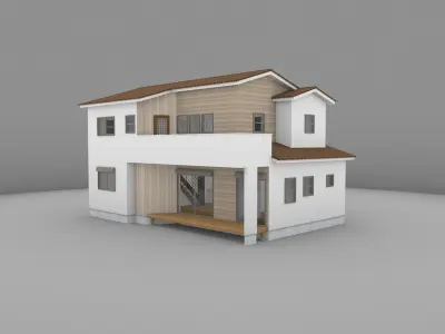 House model for background 32 Low-poly 3D model