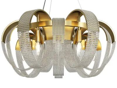 Gold Crystal Pendant Light Low-poly 3D model