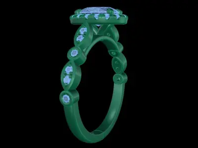 Iight Weight Engagement Ring 3D print model shop