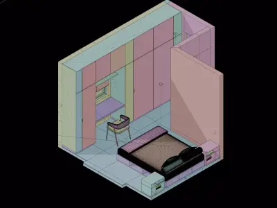 Isometric Master Bedroom 3D model