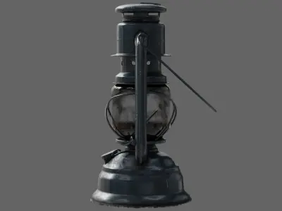 Kerosene lamp Low-poly 3D model get