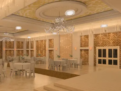 Ballroom hall Revit Model 3D model