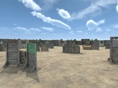 Paintball Game Arena Design Unity 3D Low-poly 3D model